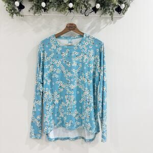 Roxy XXL Blue Floral Women’s Swim Rash Guard NWOT LL4833. beach swim